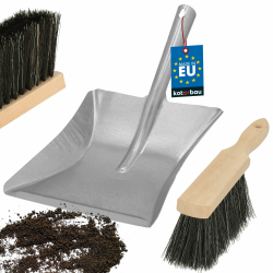 KOTARBAU® Handfeger und Schaufel mit Stiel verzinkter Stahl Kehrblech und Handfeger Metall Kehrgarnitur Handbesen mit Schaufel Handfeger Holz Kehrschaufel Metall Schaufel- & Besensets Angebot bei HelloDeals