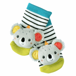 Fehn Rasselsocken Baby Koala – Babysocken mit Rassel Funktion – Socken zur Förderung der Motorik – Babykleidung ideal als Erstlingssöckchen – Lernspielzeug für Kinder von 0-12 Monaten Angebot bei HelloDeals