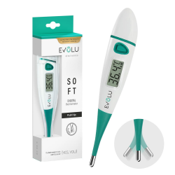 Evolu Wasserdichtes Flexibles Digitales Thermometer Messung in Mund, Rektal oder Achsel mit flexibler Messspitze in 10 Sek - Babys, Kinder, Erwachsene - hohe Präzision - mit Aufbewahrungsbox Angebot bei HelloDeals