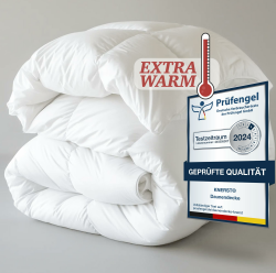 Bettdecke 135x200 - Federbettdecke Winterdecke mit Daunen & Federn - Extra Warm & Flauschig - Bettdecke Winter Waschbar & Atmungsaktiv - Daunendecke Ökotex Zertifiziert Angebot bei HelloDeals