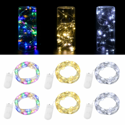 Dalugo [6 Stück] Mehrfarbig Lichterkette Batterie, 2m 20 LED Mini Lichterkette mit Batterie, Kupferdraht Lichterkette Innen für Flasche, Schlafzimmer, Party, Hochzeit, Weihnachten Angebot bei HelloDeals