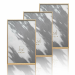 VUVUZULA Bilderrahmen 40x60cm Holz Holzrahmen 3er Set Eiche Fotorahmen MDF Rahmen Natur Angebot bei HelloDeals