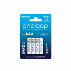 eneloop, AAA/Micro NI-MH Akku, 4er-Pack, Kapazität mit min. 800 mAh, Ready-to-Use NI-MH Akkus, bis zu 2000 Mal wiederaufladbar, plastikfreier Verpackung, Standard, weiß Angebot bei HelloDeals