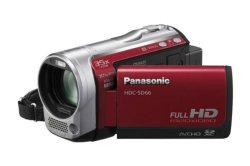 Panasonic HDC-SD66EG-R HD Camcorder (SD-Kartenslot, 25-fach optisher Zoom, 6.9 cm Display, Bildstabilisator, mini-HDMI, USB 2.0) rot Angebot bei HelloDeals