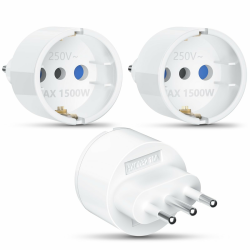 Adapter Italien Steckdose 3 Stück Reiseadapter Italien, Steckdosenadapter Italien Reisestecker Italien Adapter Italien Adapter Steckdose Italien Europa/Deutschland auf Italien Reisestecker Angebot bei HelloDeals