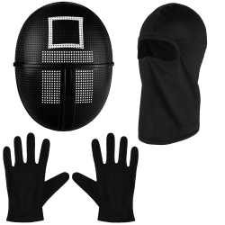 Balinco The Game Maske + Sturmhaube + schwarze Handschuhe + 1x Spielkarte für Halloween, Fasching & Karneval als Kostüm für Herren & Damen Viereck Angebot bei HelloDeals