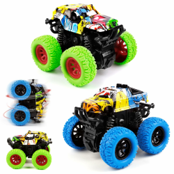 Shayson Monster Truck Auto Spielzeug, Monstertrucks 1 2 3 4 5 6+ Jahre Kinderspielzeug Spielzeugautos Geschenk, Aufziehauto LKW Reibungsbetriebene Rennwagen Zurückziehen, 360 Grad Rotierende, 2 Stück Angebot bei HelloDeals