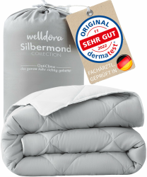 Welldora OPTICLIMA Allergiker Bettdecke 200x200 | Fachärztlich geprüft | Oeko-Tex Zertifiziert in Deutschland | Ganzjahresdecke für Sommer & Winter | Wendedecke Silbergrau-Weiß | Premium Steppdecke Angebot bei HelloDeals