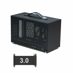 MININGEEK MiniNeo S400 Tragbares Mini-ITX-Gehäuse, 10 l, mit fortschrittlichem, belüftetem Panel, Typ-C-USB3.0-Anschlüsse, Dreifach-Slot-GPU, Kabelmanagementsystem, mit PCIe 3.0 16X Riser-Kabel Angebot bei HelloDeals
