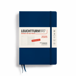 LEUCHTTURM1917 370496 Wochenkalender & Notizbuch 2025, Medium A5 Hardcover - 12-Monats-Planer, 80 g, liniert - Marine Angebot bei HelloDeals