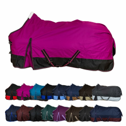 RL24 - Weidedecke 600D Basicline – als Regendecke & Übergangsdecke – Wind- & wasserdichte Outdoordecke mit Innenfutter & Kreuzbegurtung – Pferdedecke in Beere/Schwarz – 155cm (Nylonfutter) Beere/Schwarz 155cm (Nylonfutter) Angebot bei HelloDeals