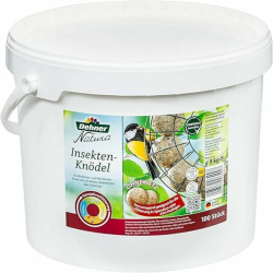 Dehner Natura Premium Meisenknödel ohne Netz, Insektenknödel, ganzjähriges Wildvogelfutter proteinreich / energiereich, hochwertiges Vogelfutter für Wildvögel, im Eimer, 100 Stück je 90 g (9 kg) Angebot bei HelloDeals