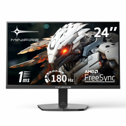 Minifire Gaming Monitor 24 Zoll, 180 Hz, 1ms, AMD FreeSync, Full HD(1920 x 1080), Rahmenlos Bildschirm, Einstellbar, 300Nits, sRGB 110%, HDMI 1.4&DP 1.2-(MFG24F4L HDMI-Kabel im Lieferumfang enthalten Angebot bei HelloDeals