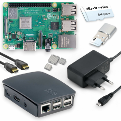 Raspberry Pi 3 B+ Starter-Set | Netzteil | Gehäuse | 64GB Edition | 4K HDMI Kabel | Raspberry Pi 3 B+ 1GB RAM Angebot bei HelloDeals