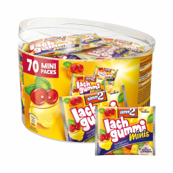 nimm2 Lachgummi Minis Runddose – 1 x 735g (70 Mini Packs) – Fruchtgummi mit Fruchtsaft und Vitaminen Angebot bei HelloDeals