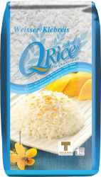 Q RICE Klebreis – Weißer, klebriger Langkornreis – Ideal für die asiatische Küche & für Desserts – 1 x 1 kg Angebot bei HelloDeals
