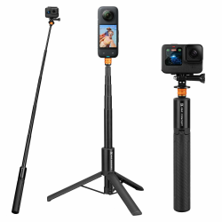 K&F Concept MS21 Selfie Stick Stativ für Insta360,Unsichtbarer Selfie-Stick mit Adapter,Ausziehbar Selfie Stick für Insta 360 Ace/Ace Pro/X4/X3/ONE X2/ONE X,DJI Osmo Pocket 3,AKASO Action Kamera Angebot bei HelloDeals