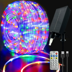 calflux Led schlauch 20m Wasserdicht,RGB Lichterschlauch Aussen,USB&Solar lichterschlauch für Innen außen,8 Modi,Timer,Fernbedienung,Wetterfest Lichterkette für weihnachten Hochzeit Deko,(Bunt) Angebot bei HelloDeals