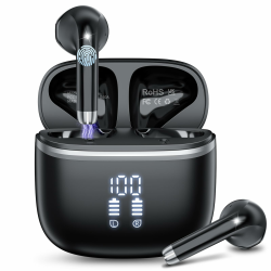 HOIFA Bluetooth Kopfhörer, Kopfhörer Kabellos Bluetooth 5.4 In Ear Kopfhörer mit 4 ENC Noise Cancelling Mic, 40H Spielzeit mit LED, IP7 Wasserdicht in Ear Ohrhörer für Arbeit/Studium/Freizeit Schwarz Angebot bei HelloDeals