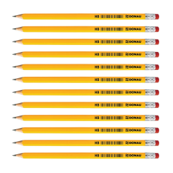 OFFICER PRODUCTS DONAU 7386001PL-99 Bleistift Holz: 12 HB Bleistifte mit Radiergummi / 12 Stück / 12er Pack/Ungiftig/Farbe: Gelb Angebot bei HelloDeals