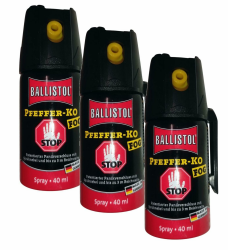 3 Dosen KO Fog Pfefferspray mit Sprühnebel 40ml - Abwehrspray Familienpackung Angebot bei HelloDeals