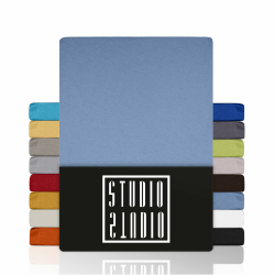 STUDIO Basic Spannbettlaken 120x200cm, 100% gekämmte Baumwolle, Oeko-TEX 100, Markenqualität, Bettlaken Spannbetttuch Jersey 120x200 - Mittelblau Angebot bei HelloDeals