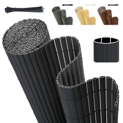 Sekey PVC Sichtschutzmatte 100x300cm Doppelte Verstärkung Innen, Balkon Sichtschutz mit Kabelbindern, Sichtschutzzaun Windschutz Wasserdicht ohne Bohren für Balkon Garten, Anthrazit 1x3m（Doppelte Verstärkung） Anthrazit Angebot bei HelloDeals