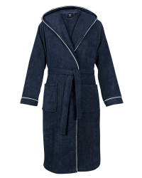LAYNENBURG Bademantel Herren Frottee - Kapuze - Lang - 100% Baumwolle (360g/m2) - OEKO TEX Standard 100 - Größe M, L, XL, XXL, 3XL XL Blau Angebot bei HelloDeals