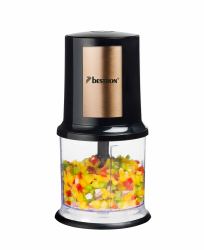 Bestron elektrischer Multi-Zerkleinerer, Universalzerkleinerer mit zwei Schneidemessern & 500ml Kapazität, große Pulstaste, 400 Watt, Farbe: Kupfer Angebot bei HelloDeals