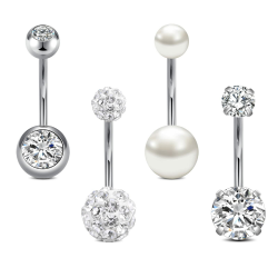 Rajnard Bauchnabelpiercing 14G 6/8/10/12/14mm Piercing Bauchnabel Chirurgenstahl CZ Perle Diamant Bauchpiercing Nabelpiercing Piercing Schmuck für Damen Herren 4 Stück-14g (1,6 Mm)-12 Mm Angebot bei HelloDeals