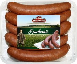 Echte Rauchwurst Buchenholz geräuchert | herzhafte Bautzner Wurst Delikatesse für BBQ Grill und Pfanne | 10 x 120g Angebot bei HelloDeals