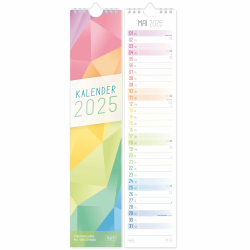 Häfft® Streifenkalender 2025 "Rainbow" 9 x 41,6 cm - schmaler Wandkalender, Wandplaner für Küche oder Flur zum Eintragen von Terminen & Geburtstagen - nachhaltig & klimafreundlich Angebot bei HelloDeals