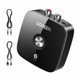 UGREEN Bluetooth 5.3 Adapter Stereoanlage mit 3.5mm RCA Buchse Bluetooth Aux Adapter Bluetooth Empfänger Receiver mit 3D Surround für Lautsprecher, Verstärker und Autoradio Angebot bei HelloDeals