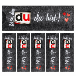 BOFUNX 24pcs Schön dass du da bist Geschenke Hülle Filz Geschenk für Schokolade Verpackung Geschenk für Hochzeit Taufe Geburtstag Abschluss Angebot bei HelloDeals