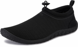 WHITIN Wasserschuhe Damen Herren Aquaschuhe Schnell Trocknend Strandschuhe Mit Dicke Sohle 43 EU Ganz Schwarz Angebot bei HelloDeals