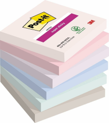 Post-it Super Sticky Notes Soulful Collection - 6 Blöcken, 90 Blatt pro Block, 76 mm x 76 mm, Pink, Lila, Grün, Grau, Blau - Extra-stark klebende Notizzettel für Notizen, To-Do-Listen und Erinnerungen Angebot bei HelloDeals