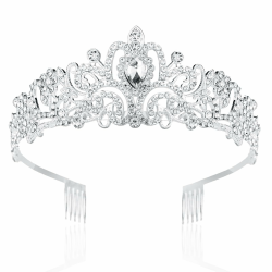 Raxfekro Krone Damen, Tiara Hochzeit, Krone Braut, Kristallkrone Strass Krone, Hochzeit Diadem für Hochzeiten, Abschlussbälle, Festumzüge, Prinzessinnenpartys, Geburtstagsfeiern Usw Silber Angebot bei HelloDeals