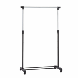 Amazon Basics Kleiderstange mit Rollen, Chrom, (91.5-145) x 42 x (134-161) cm (L x W x H) Angebot bei HelloDeals