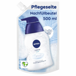 NIVEA Creme Soft Pflegeseife Nachfüllbeutel (500 ml), pflegende Handseife mit Mandel-Öl, mild duftende Flüssigseife zur sanften und hygienischen Reinigung Angebot bei HelloDeals