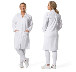 ZOLLNER Damen Laborkittel lang - Arztkittel mit praktischen Taschen und Druckknöpfen - Baumwolle - Größe 38 - waschbar bis 95°C - Oeko Tex® zertifiziert Angebot bei HelloDeals