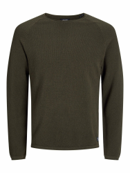 JACK & JONES Herren Jjehill Knit Crew Neck Noos Strickpullover L Olive Night/Detail:melange Angebot bei HelloDeals