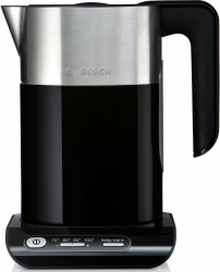 Bosch kabelloser Wasserkocher TWK8613P, Abschaltautomatik, Überhitzungsschutz, Temperaturwahl, Warmhaltefunktion, 1,5 L, 2400 W, schwarz Angebot bei HelloDeals