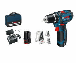 Bosch Professional 12V System Akku Bohrschrauber GSR 12V-15 (inkl. 2x GBA 2.0Ah, Ladegerät, 39tlg.-Zubehör-Set, Werkzeugtasche) - Amazon Exclusive Angebot bei HelloDeals