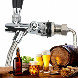 Bierzapfhahn Einstellbare G5/8 Gewinde Bierhahn Chrome Fassbierhahn, Einstellbarer Bier Zapfhahn für Hause Bar Restaurants Angebot bei HelloDeals
