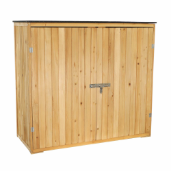 Wilte Gartenhaus mit Doppeltür in Naturfarbe Holz 136 x 127 x 58cm Gerätehaus für den Garten Geräteschuppen Gartenschrank Geräteschrank Angebot bei HelloDeals