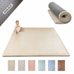Wolkenweiche Spielmatte Baby 200x150x2,5cm, beige – Kinderzimmer Teppich mit hochwertigem Memory-Schaum – Krabbelmatte Baby mit rutschfester Unterseite – Krabbeldecke Baby, Kinderteppich, Tatami Matte Angebot bei HelloDeals