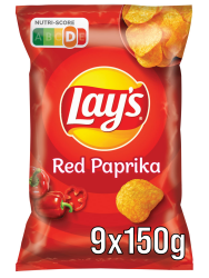 Lay's Red Paprika – Knusprig gewürzte Kartoffelchips für eine gelungene Party, 9 x 150 g (Verpackungsdesign kann abweichen) Angebot bei HelloDeals
