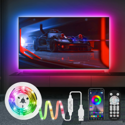 HUEMIHUI LED TV Hintergrundbeleuchtung, LED Streifen für TV, 4m Dream Color LED Strip mit Fernbedienung APP-Steuerung, USB betrieben, für 55-70 Zoll Fernseher und PC Angebot bei HelloDeals