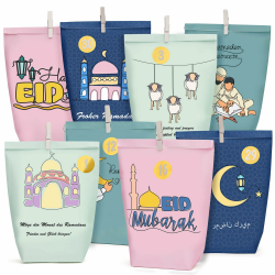 DIY Ramadan Kalender zum Befüllen-Eid Mubarak tüten-30 Bedruckte Kraftpapiertüten-umrah mubarak deko-ramadankalender Tüten-Ramadan deko Set-wiederverwendbar Angebot bei HelloDeals