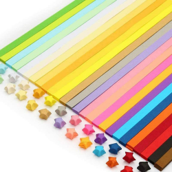 Erlliyeu Origami Sterne Papierstreifen Package, Origami Papier Sterne, 27 Farben, 1350 Streifen (Rainbow Colors) Angebot bei HelloDeals